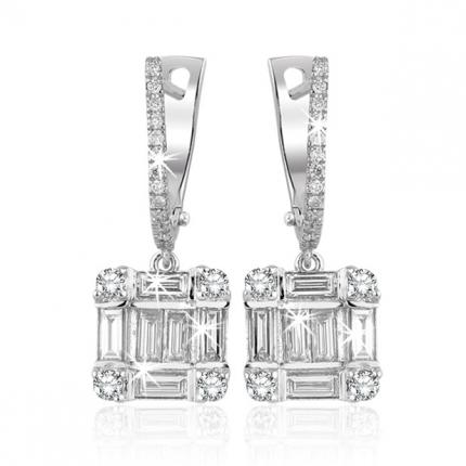 1.15 ct Baget Pırlanta Küpe